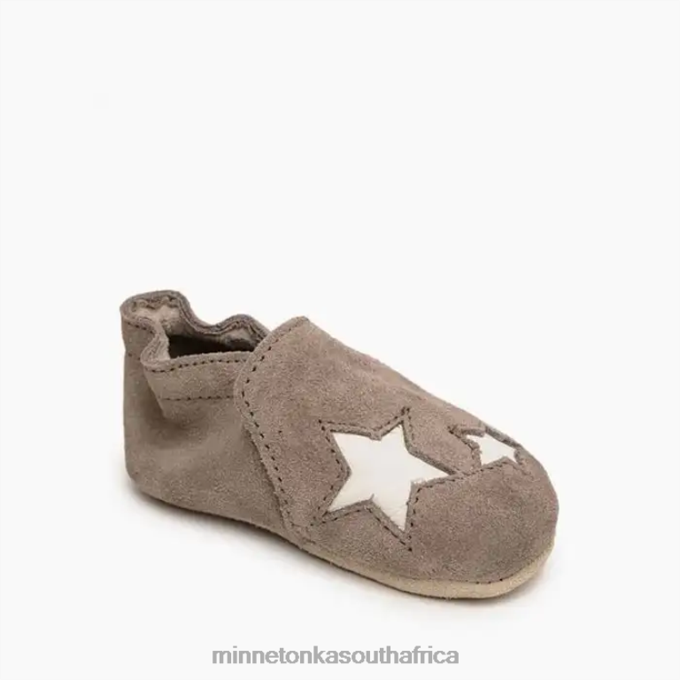 Minnetonka Footwear RNL6F474 Kids Star Infant Bootie Grey