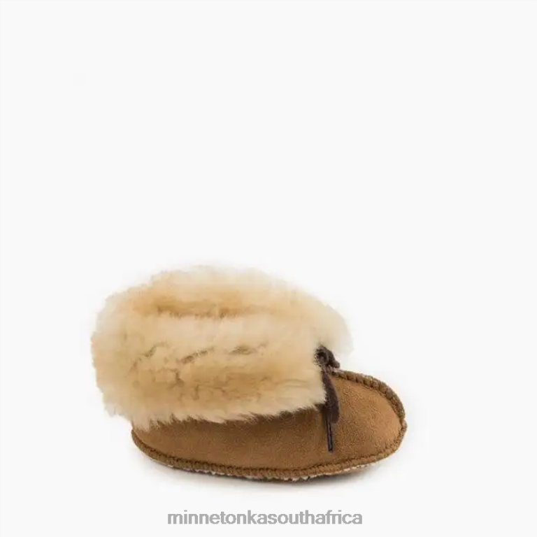 Minnetonka Footwear RNL6F483 Kids Sheepskin Bootie Golden Tan