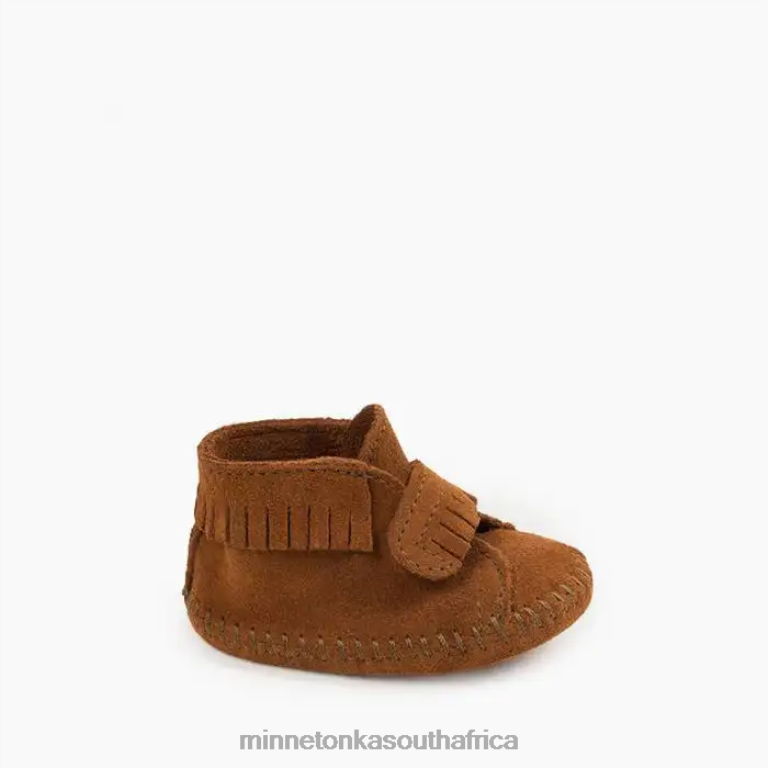 Minnetonka Footwear RNL6F486 Kids Front Strap Bootie Brown