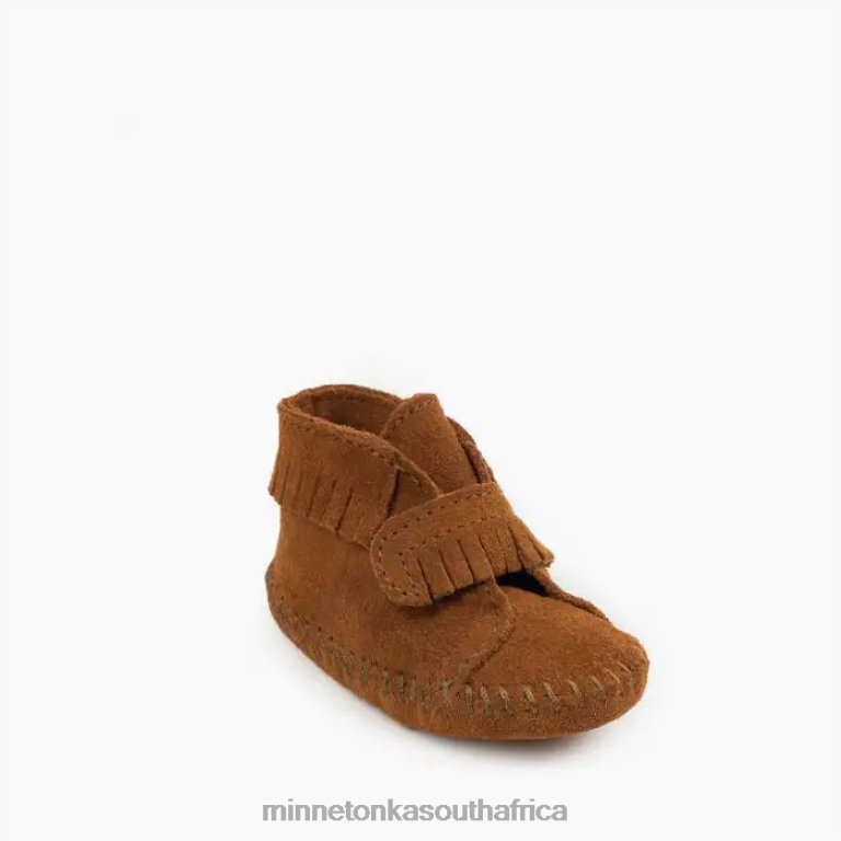 Minnetonka Footwear RNL6F486 Kids Front Strap Bootie Brown