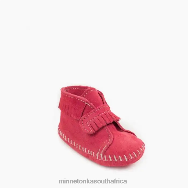 Minnetonka Footwear RNL6F487 Kids Front Strap Bootie Hot Pink