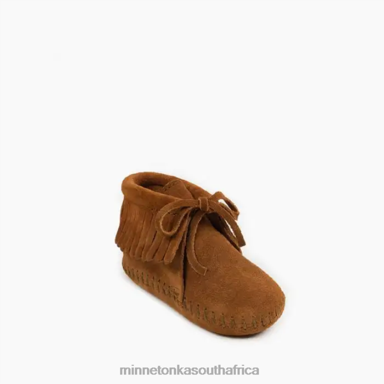 Minnetonka Footwear RNL6F488 Kids Fringe Bootie Brown