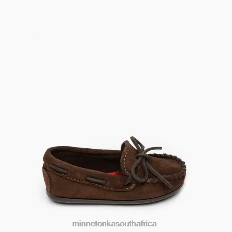 Minnetonka Footwear RNL6F456 Kids Boat Moc Chocolate