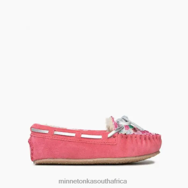 Minnetonka Footwear RNL6F496 Kids Cassie Mermaid Hot Pink