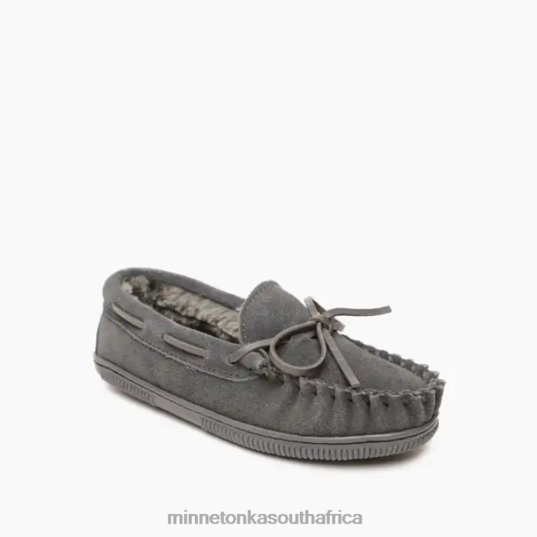 Minnetonka Footwear RNL6F498 Kids Pile Lined Hardsole Charcoal
