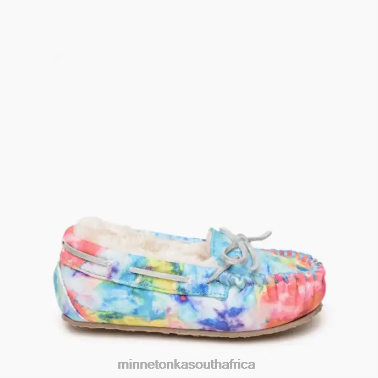 Minnetonka Footwear RNL6F504 Kids Tie-Dye Cassie Bright Blue Splash