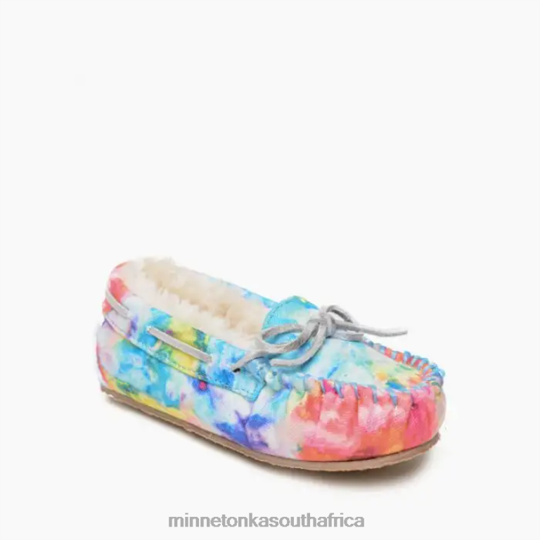 Minnetonka Footwear RNL6F504 Kids Tie-Dye Cassie Bright Blue Splash