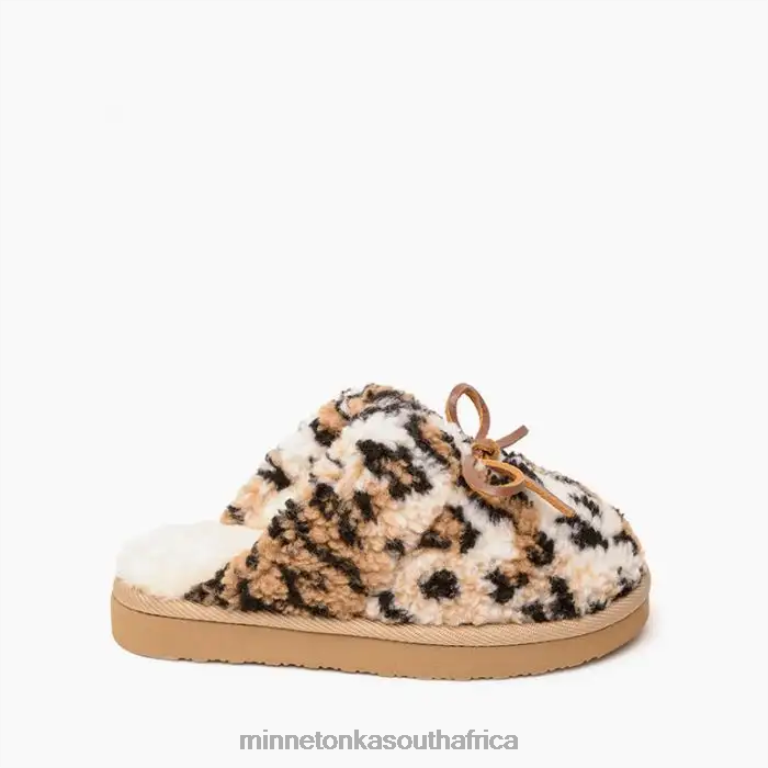 Minnetonka Footwear RNL6F508 Kids Mini Flurry Scuff Cinnamon Animal