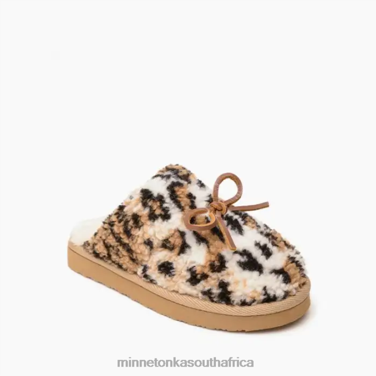 Minnetonka Footwear RNL6F508 Kids Mini Flurry Scuff Cinnamon Animal