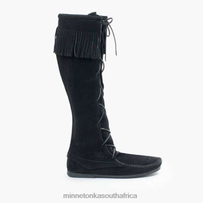 Minnetonka Footwear RNL6F440 Men Front Lace Knee High Boot Black