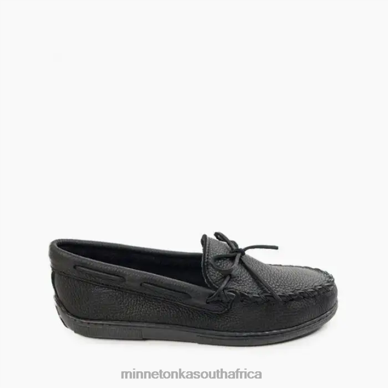Minnetonka Footwear RNL6F324 Men Moosehide Classic Black
