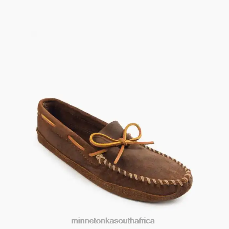 Minnetonka Footwear RNL6F334 Men Double Bottom Softsole Brown Ruff