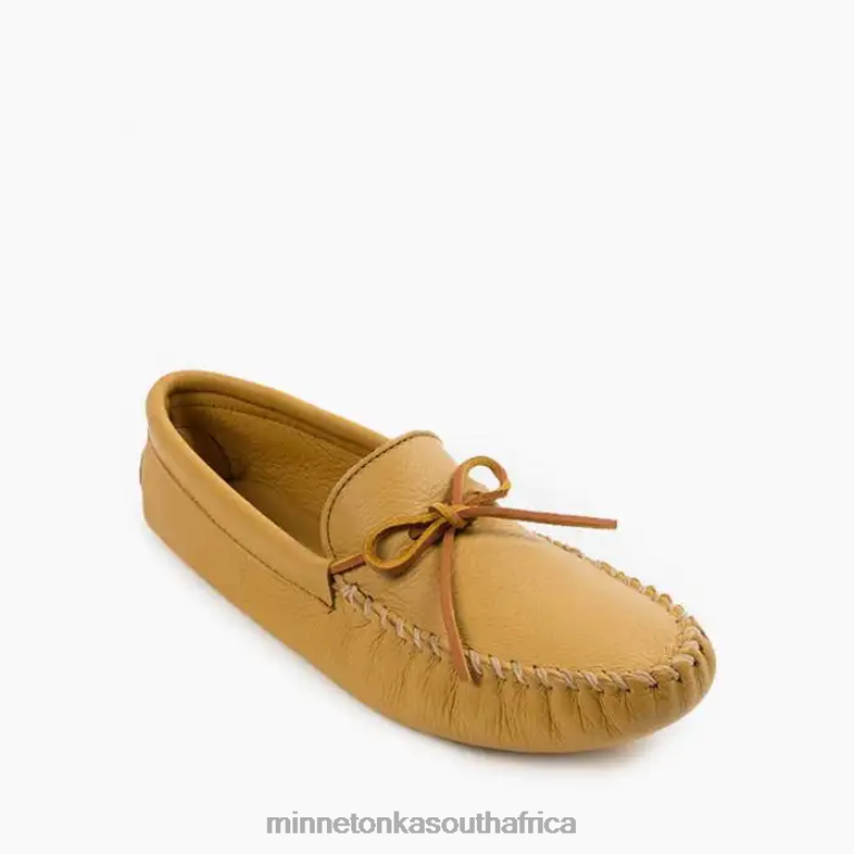 Minnetonka Footwear RNL6F337 Men Double Deerskin Softsole Natural