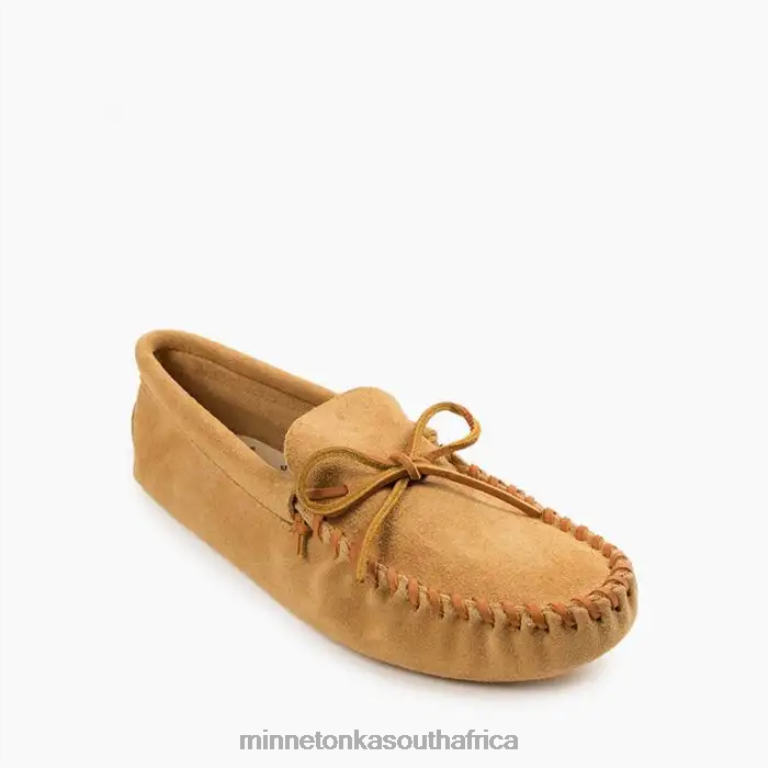 Minnetonka Footwear RNL6F361 Men Leather Laced Softsole Tan