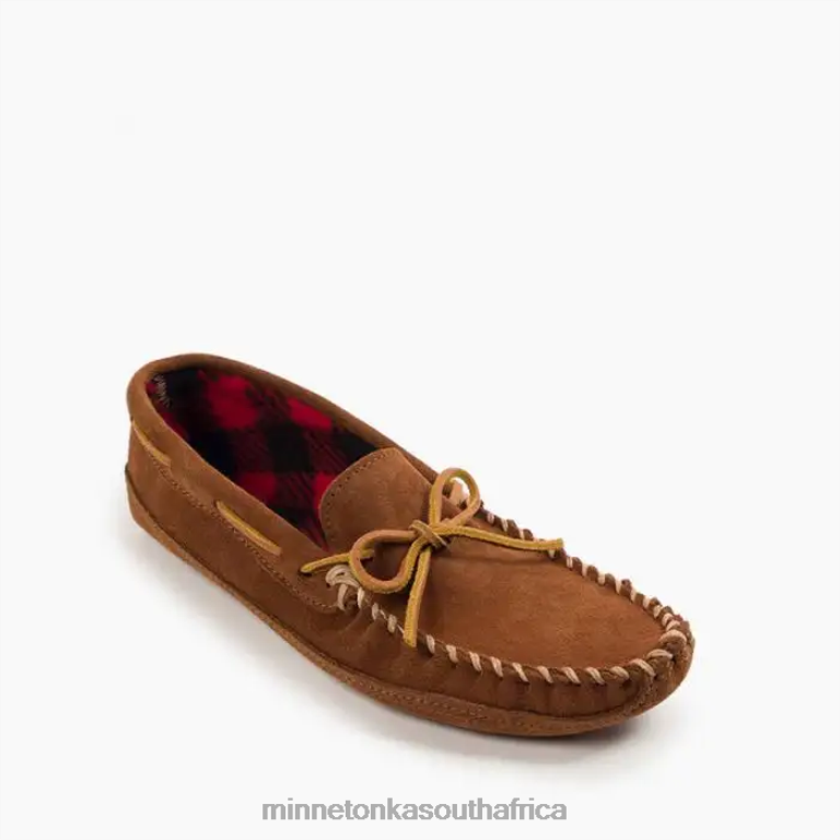 Minnetonka Footwear RNL6F365 Men Double Bottom Fleece Brown