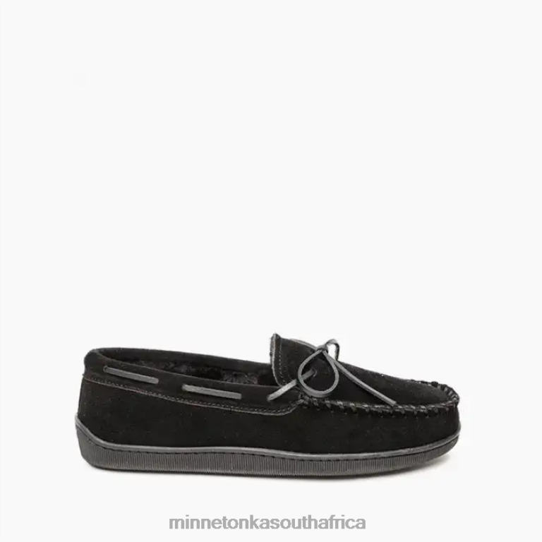 Minnetonka Footwear RNL6F395 Men Pile Lined Hardsole Black
