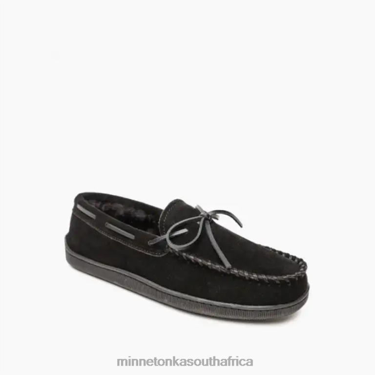 Minnetonka Footwear RNL6F395 Men Pile Lined Hardsole Black