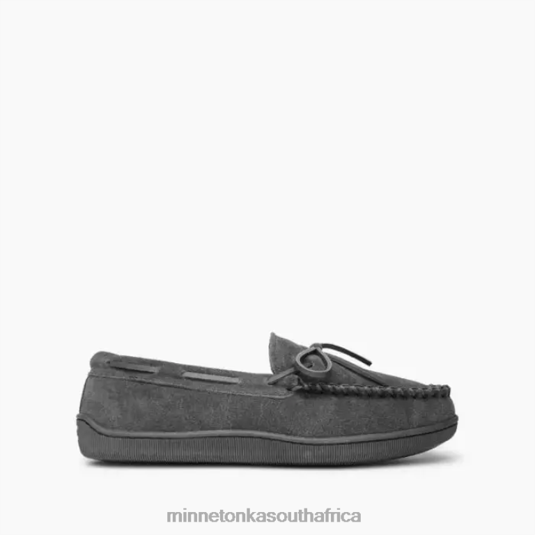 Minnetonka Footwear RNL6F397 Men Pile Lined Hardsole Charcoal