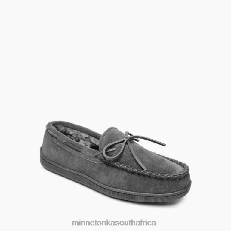 Minnetonka Footwear RNL6F397 Men Pile Lined Hardsole Charcoal