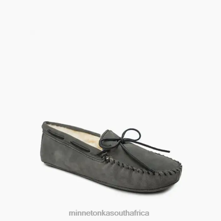 Minnetonka Footwear RNL6F405 Men Sheepskin Softsole Moc Grey