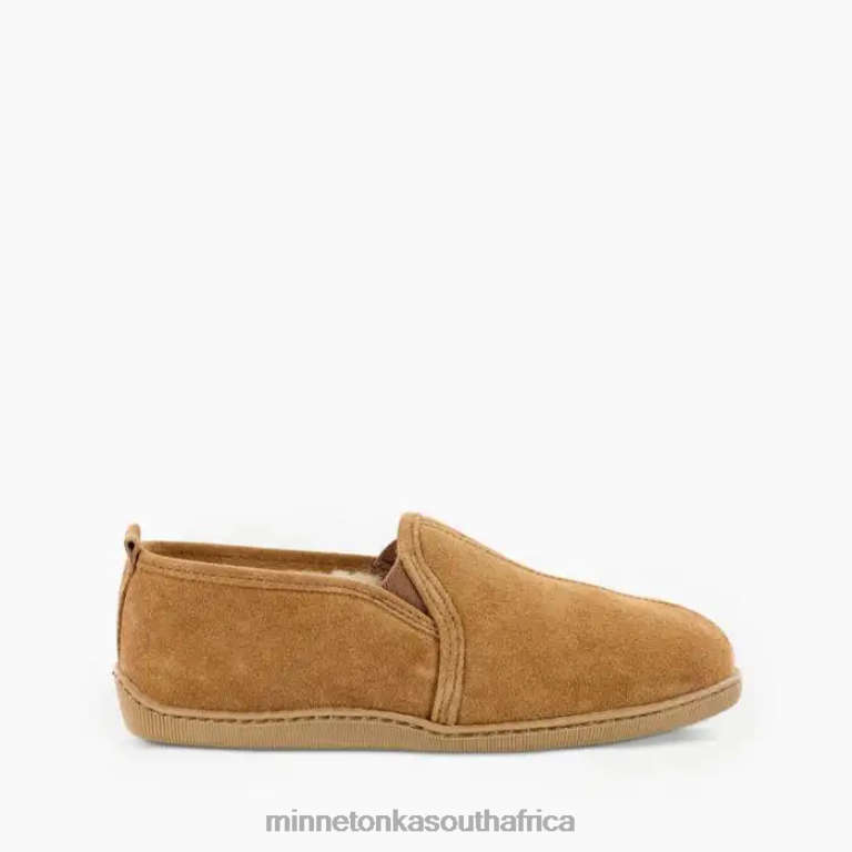 Minnetonka Footwear RNL6F414 Men Twin Gore Sheepskin Golden Tan