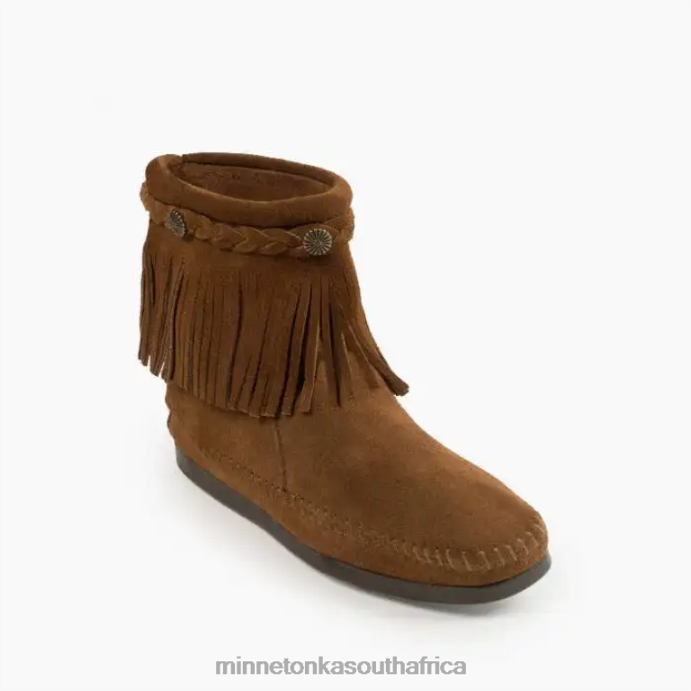 Minnetonka Footwear RNL6F11 Women High Top Back Zip Boot Dusty Brown
