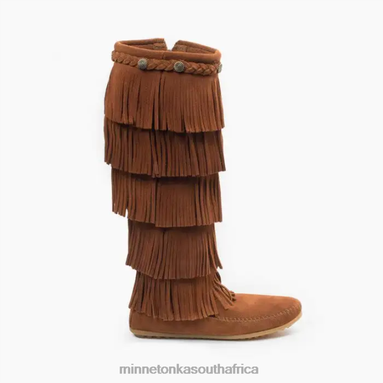 Minnetonka Footwear RNL6F28 Women 5-Layer Fringe Boot Brown