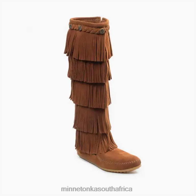 Minnetonka Footwear RNL6F28 Women 5-Layer Fringe Boot Brown