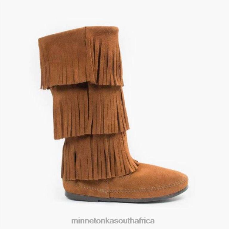 Minnetonka Footwear RNL6F2 Women 3-Layer Fringe Boot Brown