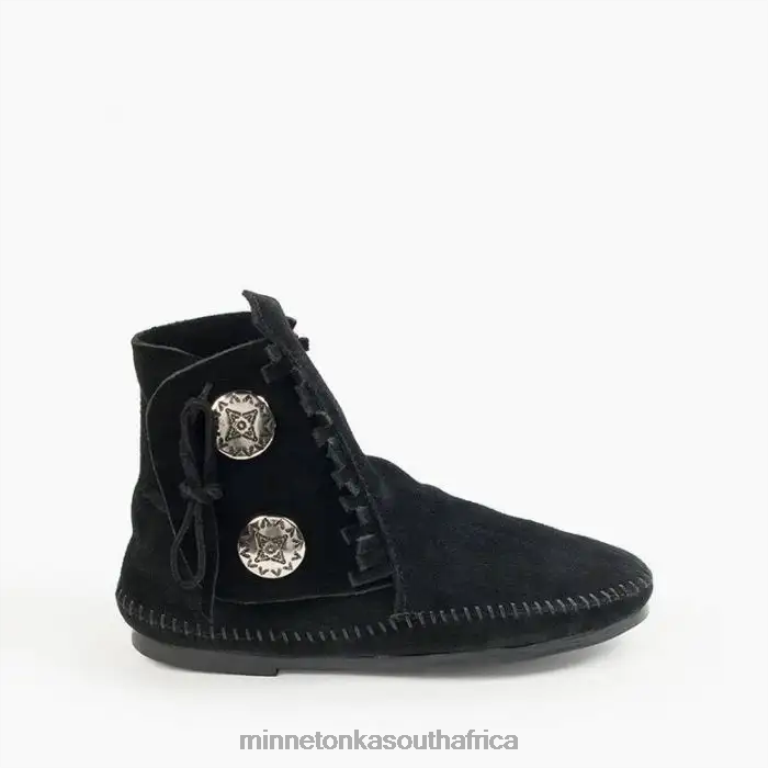 Minnetonka Footwear RNL6F31 Women Two Button Hardsole Boot Black
