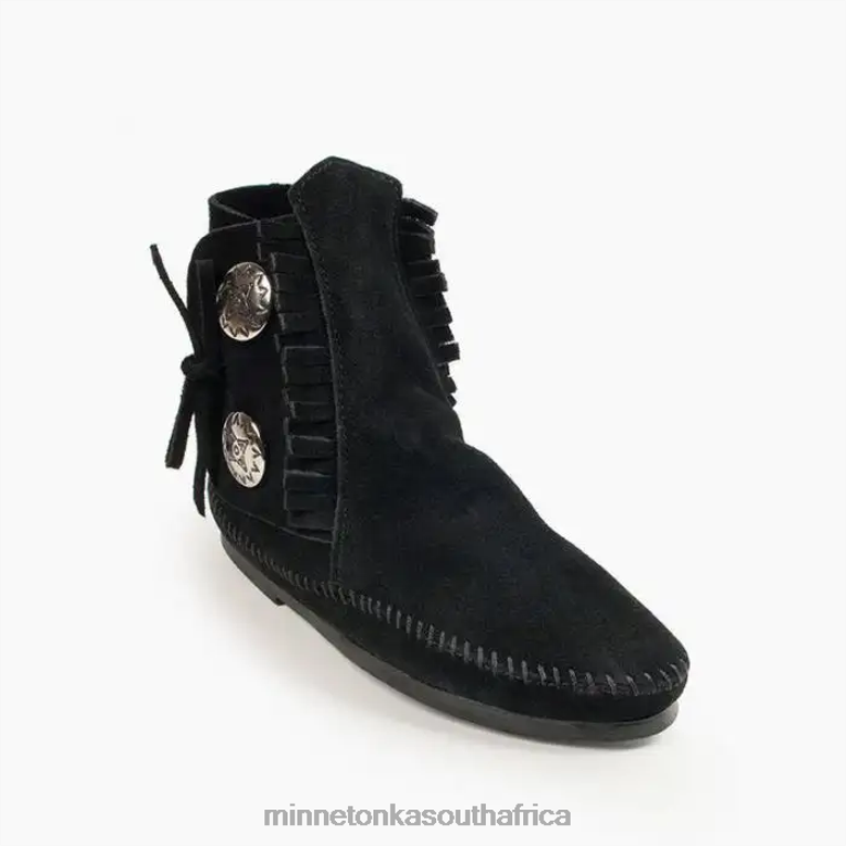 Minnetonka Footwear RNL6F31 Women Two Button Hardsole Boot Black