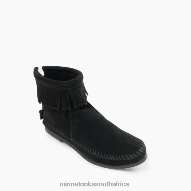 Minnetonka Footwear RNL6F5 Women Back Zip Hardsole Boot Black