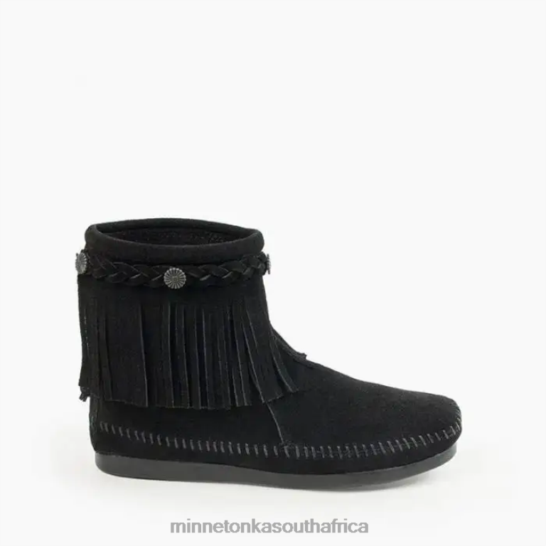 Minnetonka Footwear RNL6F9 Women High Top Back Zip Boot Black