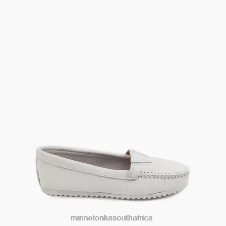 Minnetonka Footwear RNL6F123 Women Deerskin Gore Front White