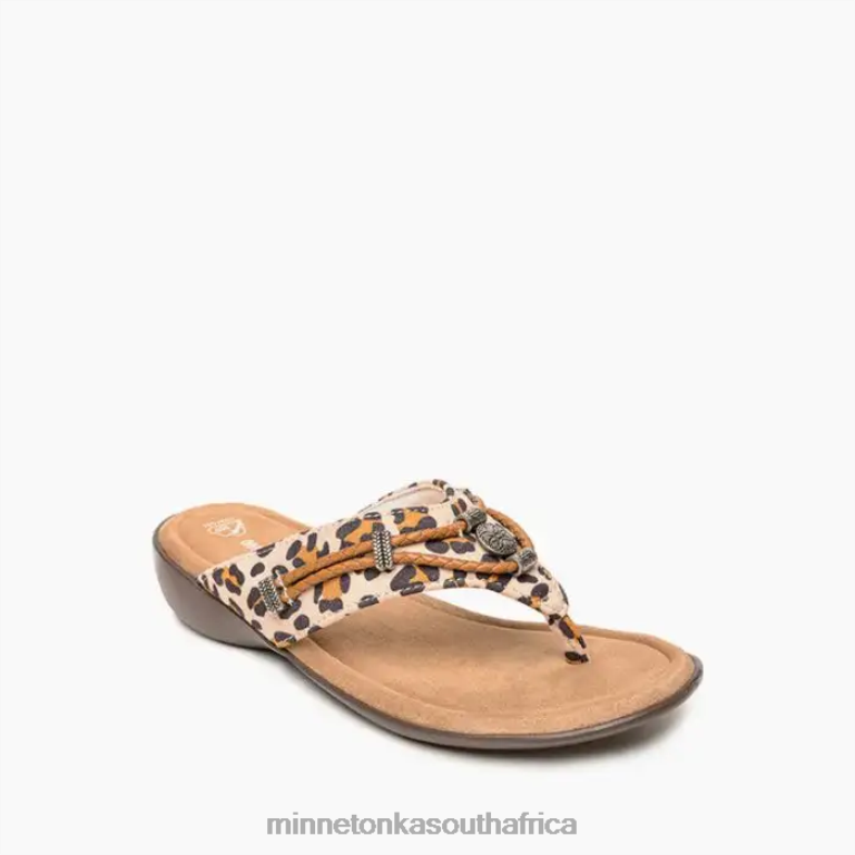 Minnetonka Footwear RNL6F155 Women Silverthorne 360 Cream Leopard Print