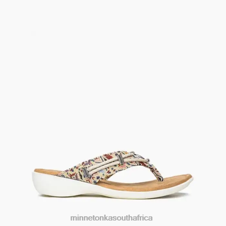 Minnetonka Footwear RNL6F156 Women Silverthorne 360 Cream Needlepoint Print