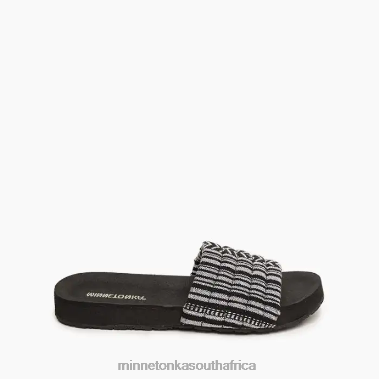 Minnetonka Footwear RNL6F175 Women Heidi Black Stripe