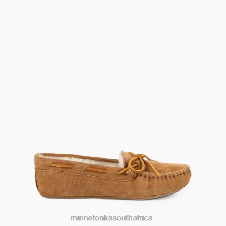Minnetonka Footwear RNL6F218 Women Sheepskin Softsole Moc Golden Tan