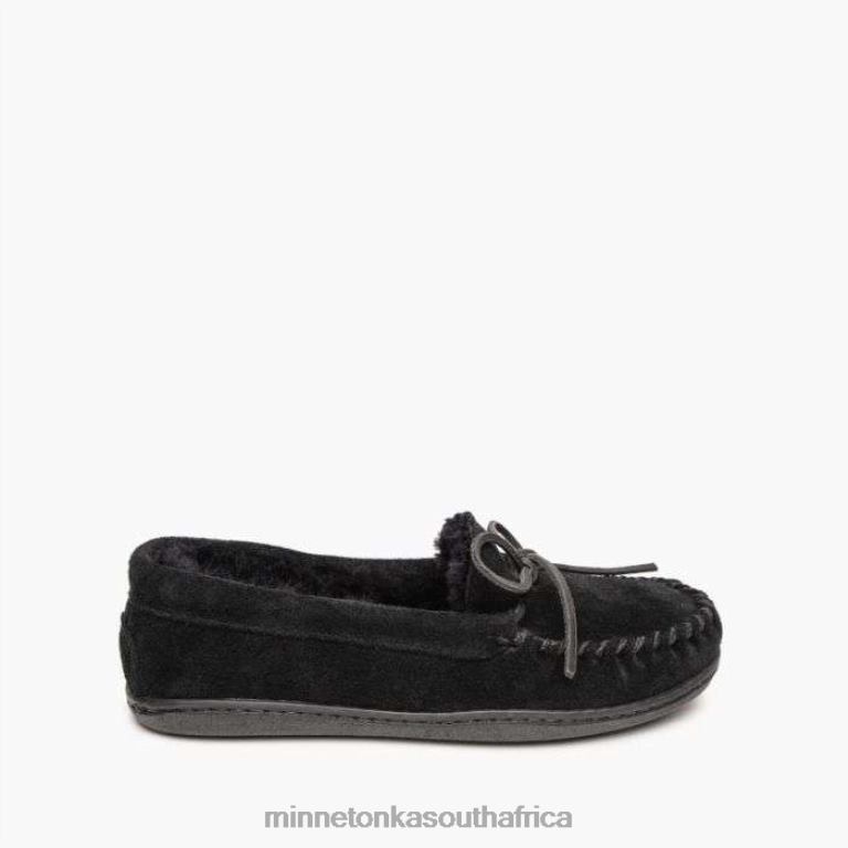 Minnetonka Footwear RNL6F219 Women Sheepskin Hardsole Moc Black