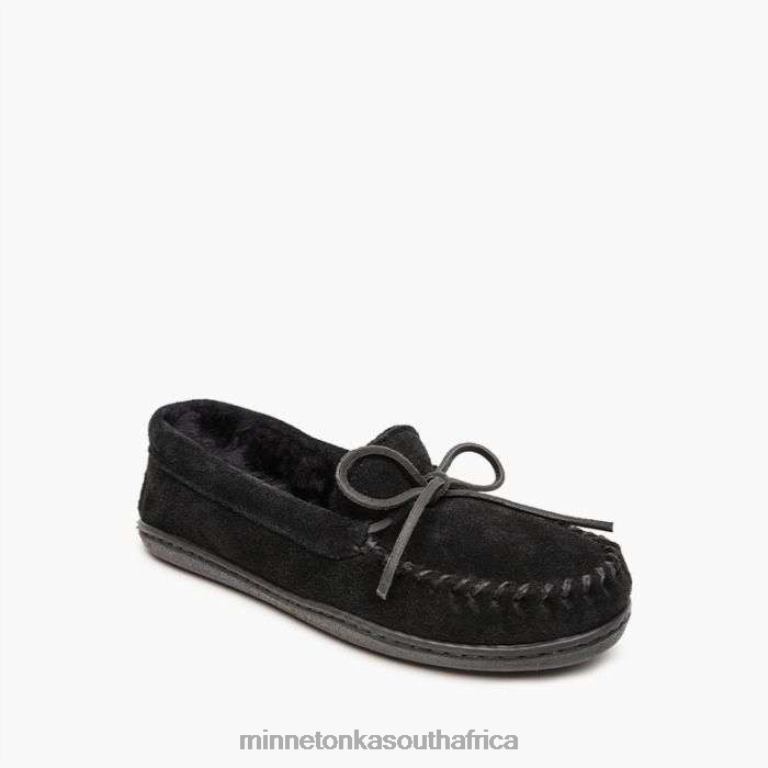 Minnetonka Footwear RNL6F219 Women Sheepskin Hardsole Moc Black