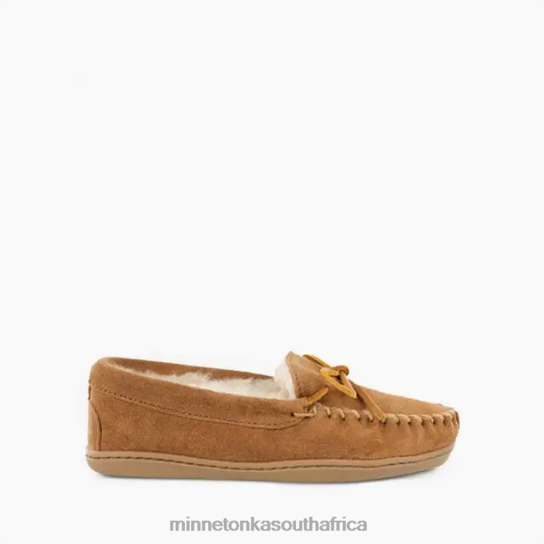 Minnetonka Footwear RNL6F220 Women Sheepskin Hardsole Moc Golden Tan