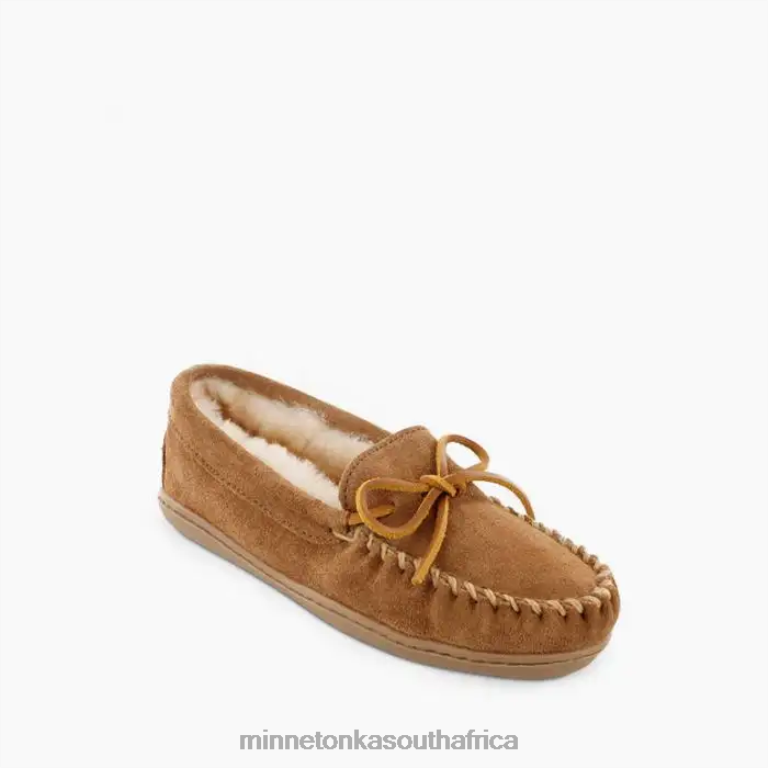 Minnetonka Footwear RNL6F220 Women Sheepskin Hardsole Moc Golden Tan