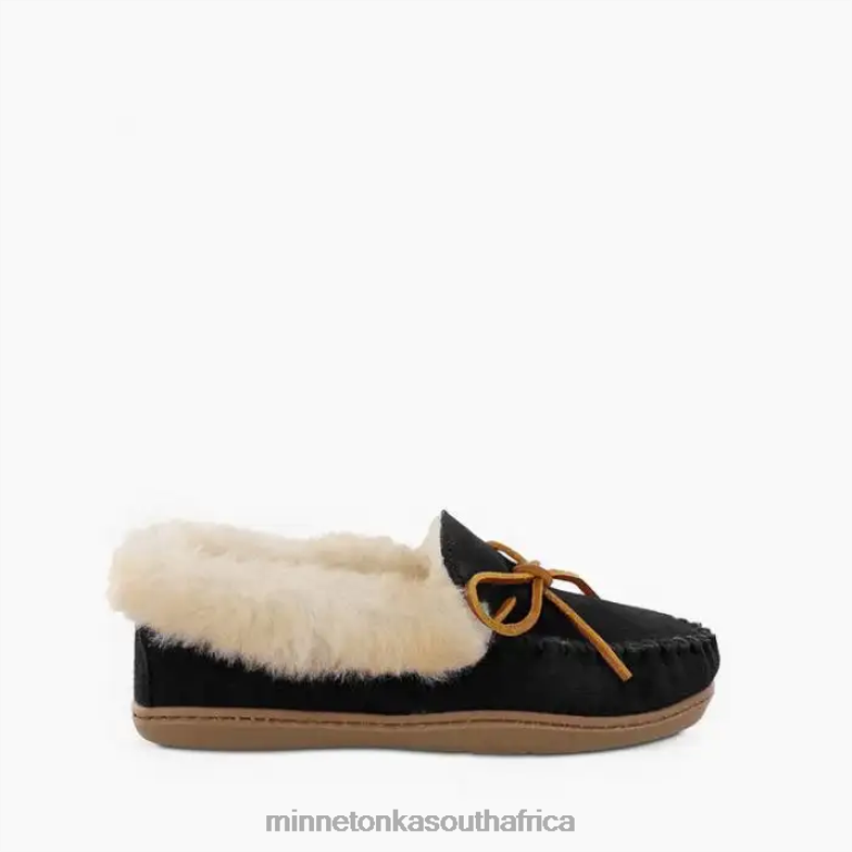 Minnetonka Footwear RNL6F224 Women Alpine Sheepskin Moc Black