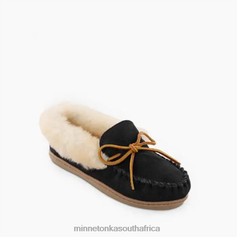 Minnetonka Footwear RNL6F224 Women Alpine Sheepskin Moc Black