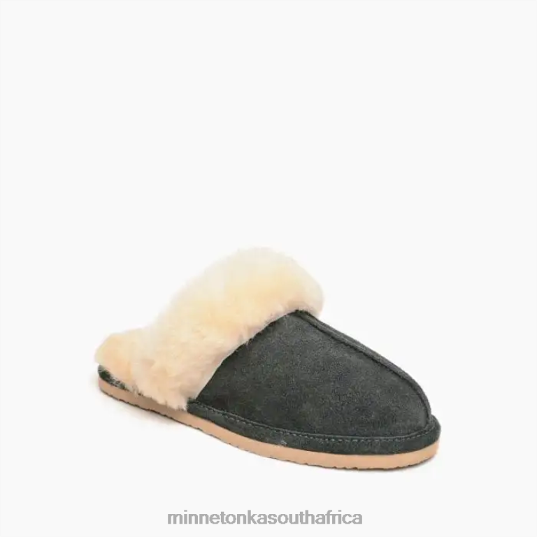 Minnetonka Footwear RNL6F235 Women Sheepskin Slide Charcoal