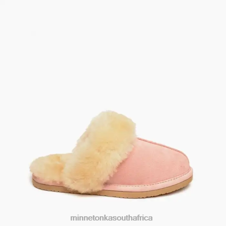 Minnetonka Footwear RNL6F237 Women Sheepskin Slide Pink Blush