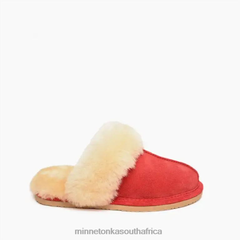 Minnetonka Footwear RNL6F238 Women Sheepskin Slide Red