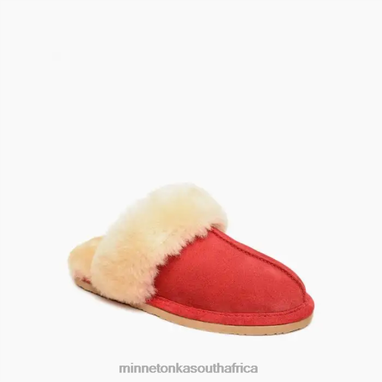 Minnetonka Footwear RNL6F238 Women Sheepskin Slide Red