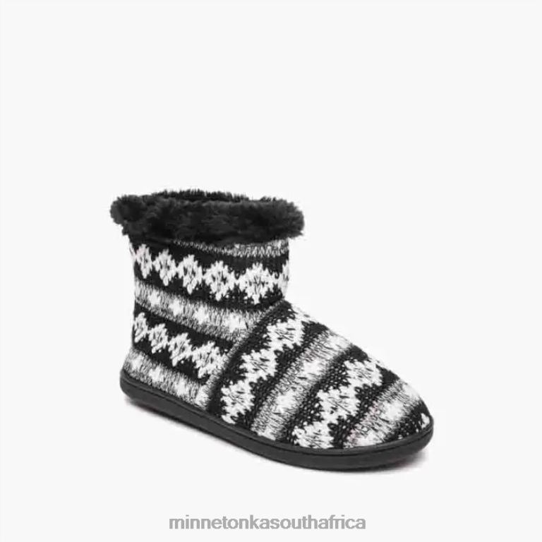 Minnetonka Footwear RNL6F239 Women Betty Black White Knit
