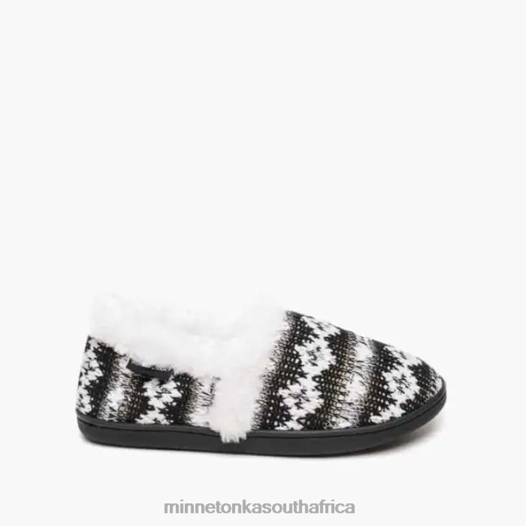 Minnetonka Footwear RNL6F248 Women Dina Black White Knit